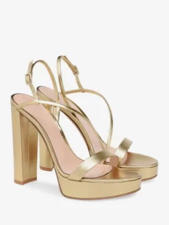 Chaussures de soirée à talons hauts et à lanières bout ouvert plateforme et talon épais