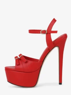 Chaussures de soirée à talons hauts Sadnals plateforme bout ouvert et boucle