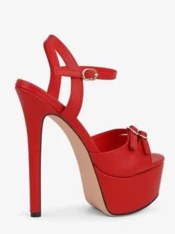 Chaussures de soirée à talons hauts Sadnals plateforme bout ouvert et boucle