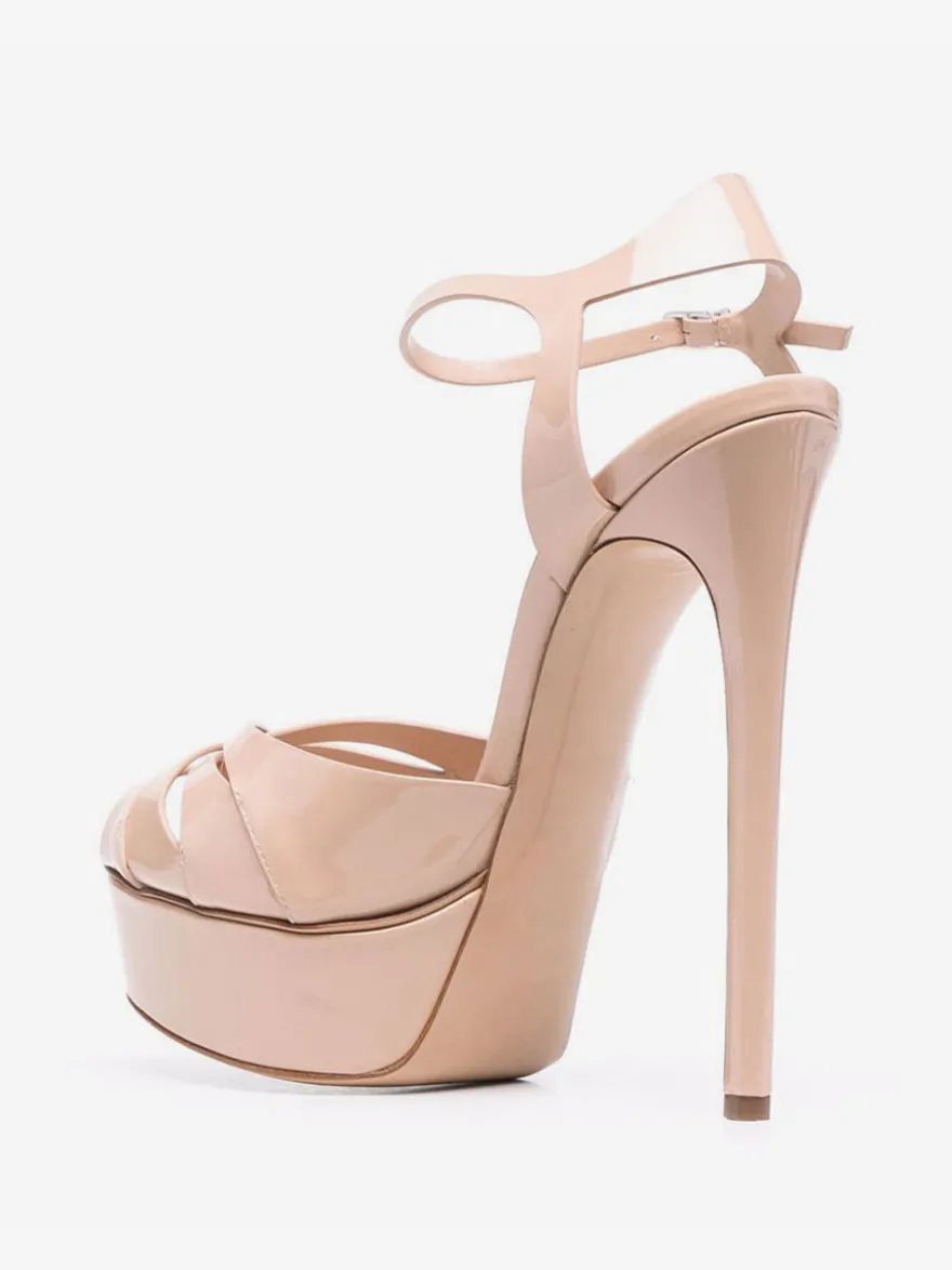 Chaussures femme plateforme talon haut sandales boucle régalable