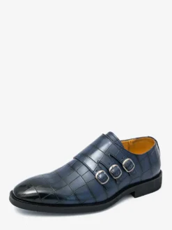 Chaussures habillées blanches pour hommes bout rond détail boucle style décontracté