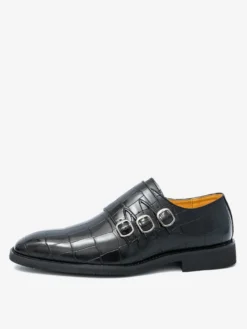 Chaussures habillées blanches pour hommes bout rond détail boucle style décontracté
