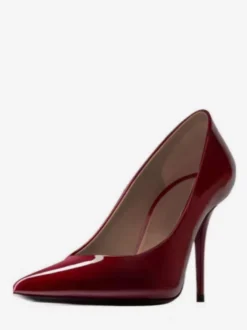 Chaussures habillées bordeaux à talons hauts et bout pointu