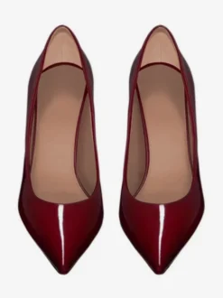 Chaussures habillées bordeaux à talons hauts et bout pointu