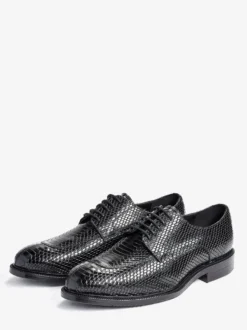 Chaussures habillées derbies pour hommes en cuir véritable gaufré python chaussures d'affaires formelles