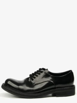Chaussures habillées noires pour hommes bout rond lacets style soirée