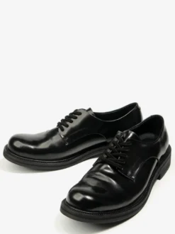 Chaussures habillées noires pour hommes bout rond lacets style soirée