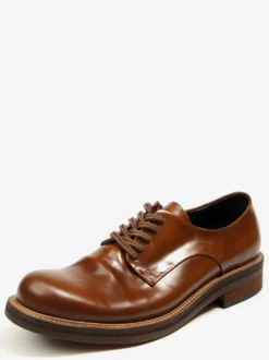 Chaussures habillées noires pour hommes bout rond lacets style soirée