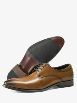 Chaussures habillées noires pour hommes bout rond à lacets