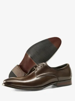 Chaussures habillées noires pour hommes bout rond à lacets