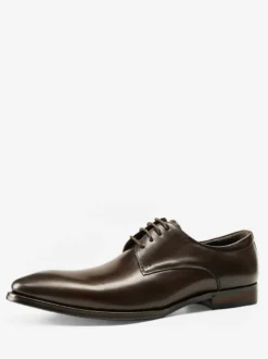 Chaussures habillées noires pour hommes bout rond à lacets
