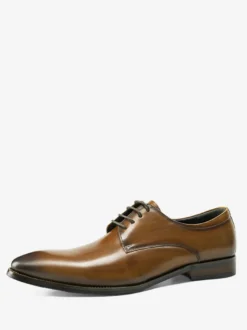 Chaussures habillées noires pour hommes bout rond à lacets