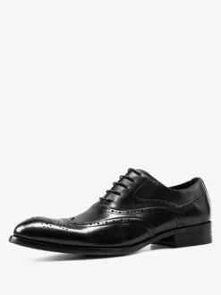Chaussures habillées pour hommes chaussures de mariage à bout carré en cuir de vache Oxford pour bal de promo