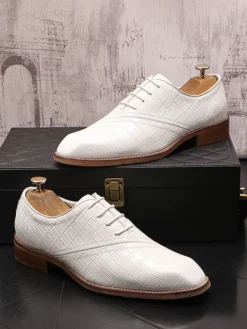 Chaussures habillées pour homme en cuir PU à bout rond de qualité