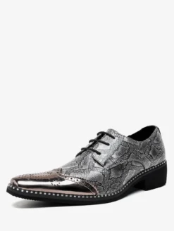 Chaussures habillées pour homme en cuir PU de qualité à bout pointu et sangle réglable