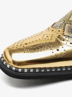 Chaussures habillées pour homme en cuir PU de qualité à bout pointu et sangle réglable