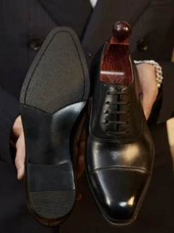 Chaussures habillées pour hommes élégantes à bout pointu en cuir pour bal de promo chaussures de mariage formelles Oxford