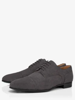 Chaussures habillées pour hommes en daim et cuir bout rond talons bas derbies décontractées