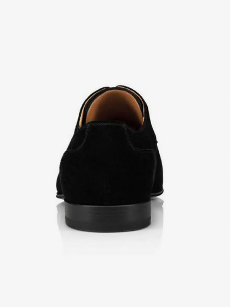 Chaussures habillées pour hommes en daim et cuir bout rond talons bas derbies décontractées
