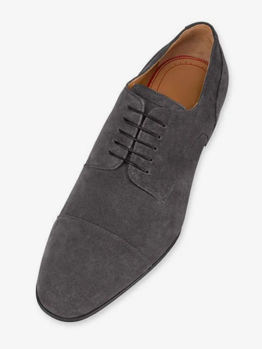 Chaussures habillées pour hommes en daim et cuir bout rond talons bas derbies décontractées