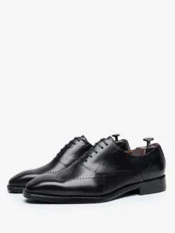 Chaussures habillées pour hommes chaussures de mariage formelles à bout rond en cuir Brogue Derby