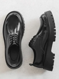 Chaussures habillées pour hommes chaussures derbies basses à lacets et plateforme antidérapantes