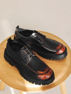 Chaussures habillées pour hommes chaussures derbies basses à lacets et plateforme antidérapantes