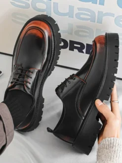Chaussures habillées pour hommes chaussures derbies basses à lacets et plateforme antidérapantes