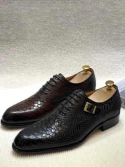 Chaussures habillées pour hommes chaussures de bureau tendance en cuir gaufré serpent