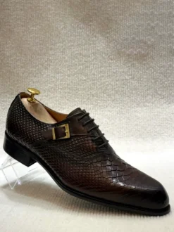 Chaussures habillées pour hommes chaussures de bureau tendance en cuir gaufré serpent