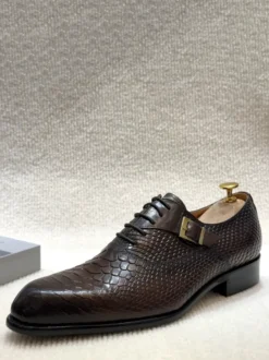 Chaussures habillées pour hommes chaussures de bureau tendance en cuir gaufré serpent