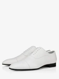 Chaussures habillées pour hommes Oxford blanches à bout carré et à lacets ouverts pour mariage et bal