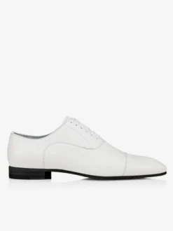 Chaussures habillées pour hommes Oxford blanches à bout carré et à lacets ouverts pour mariage et bal