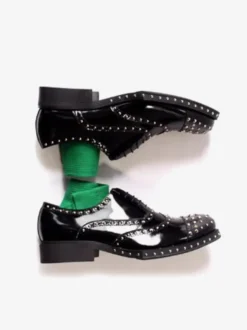 Chaussures habillées pour homme élégantes à bout rond en cuir de vache
