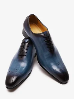 Chaussures habillées pour homme en cuir de vachette à bout rond de qualité