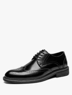 Chaussures habillées pour hommes chaussures de mariage à bout carré en cuir Brouges