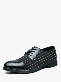 Chaussures habillées pour homme élégantes à bout rond en cuir PU