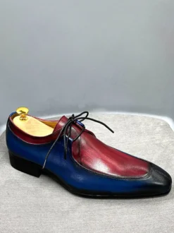 Chaussures habillées pour hommes modernes à bout rond en cuir de vache