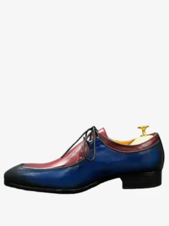 Chaussures habillées pour hommes modernes à bout rond en cuir de vache