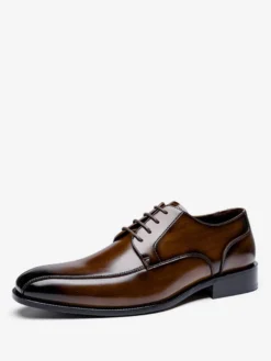 Chaussures habillées pour hommes à bout carré en cuir PU Derby Chaussures de bal de mariage