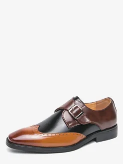 Chaussures habillées pour hommes à boucle et bout rond