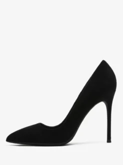 Chaussures habillées à talons aiguilles et bout pointu en daim à talons hauts rouges