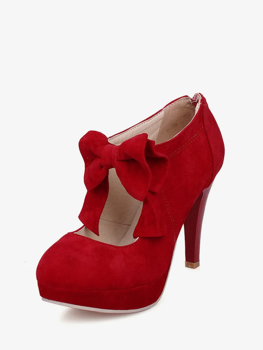 Chaussures lolita talon haut plateforme décoré de noeud