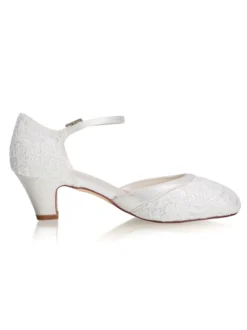 Chaussures mariée talon carré boucle réglable