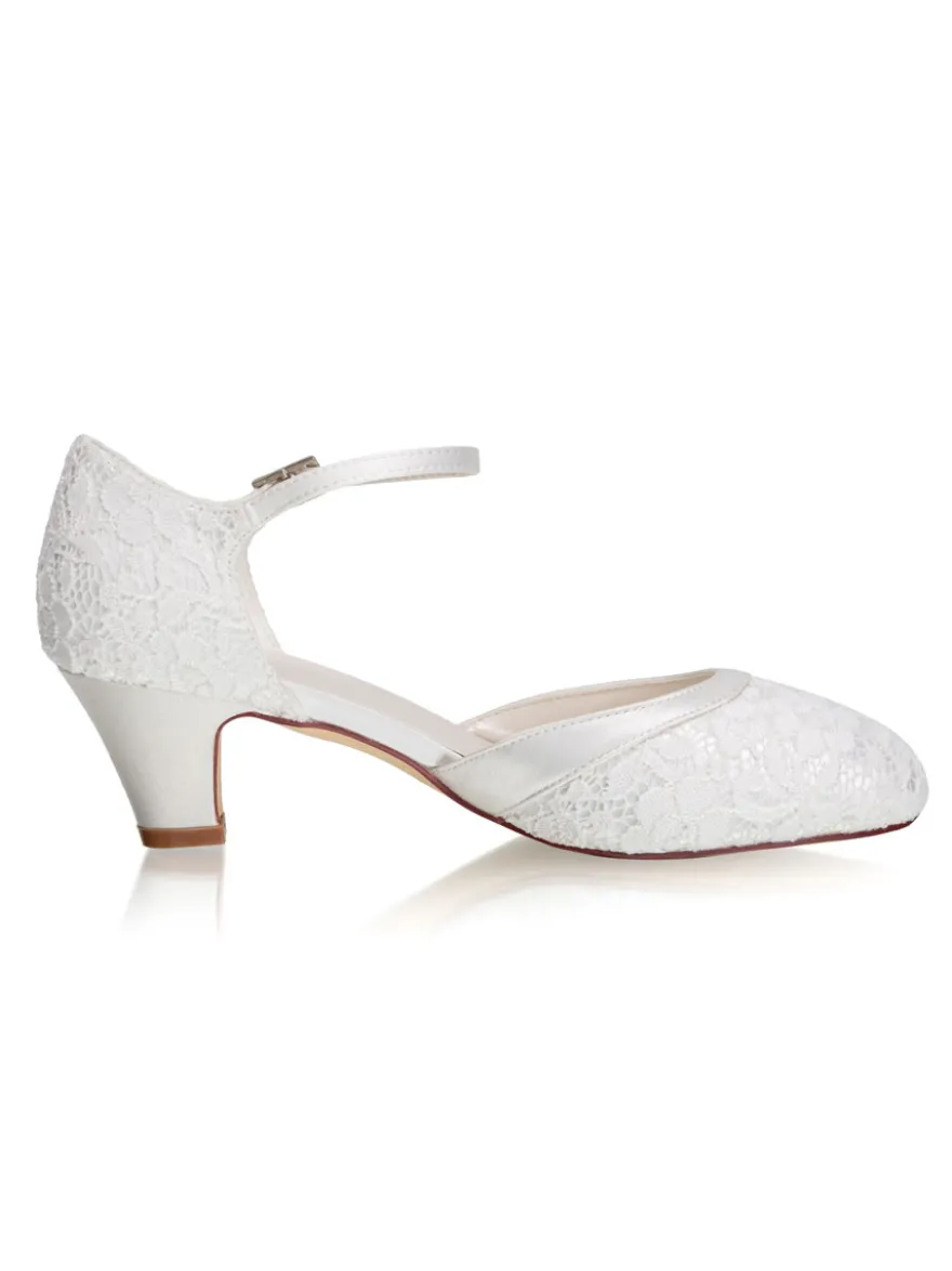 Chaussures mariée talon carré boucle réglable