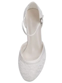 Chaussures mariée talon carré boucle réglable