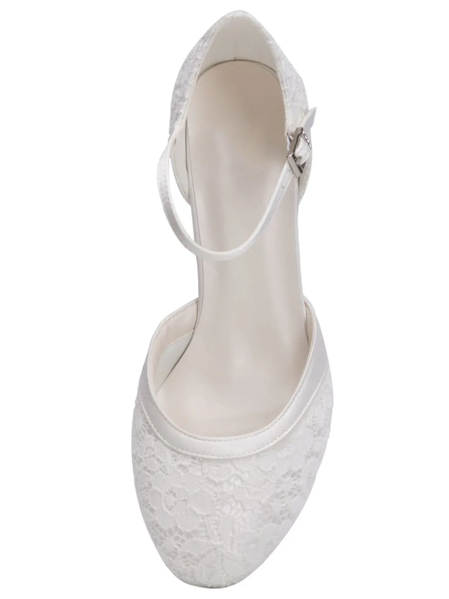 Chaussures mariée talon carré boucle réglable