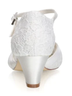 Chaussures mariée talon carré boucle réglable