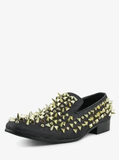 Chaussures Mocassins Homme Micro Daim Rivets Supérieurs Slip-On