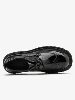 Chaussures Oxford noires pour hommes bout rond lacets décontractées